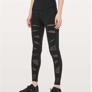 Lulu Lemon Full Length Moto Sheer Panels Cutouts Leggings High Times
